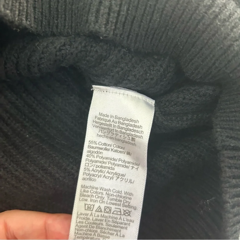 J. Crew Crew Neck Black Sweater with Gold button detail. Women’s Large